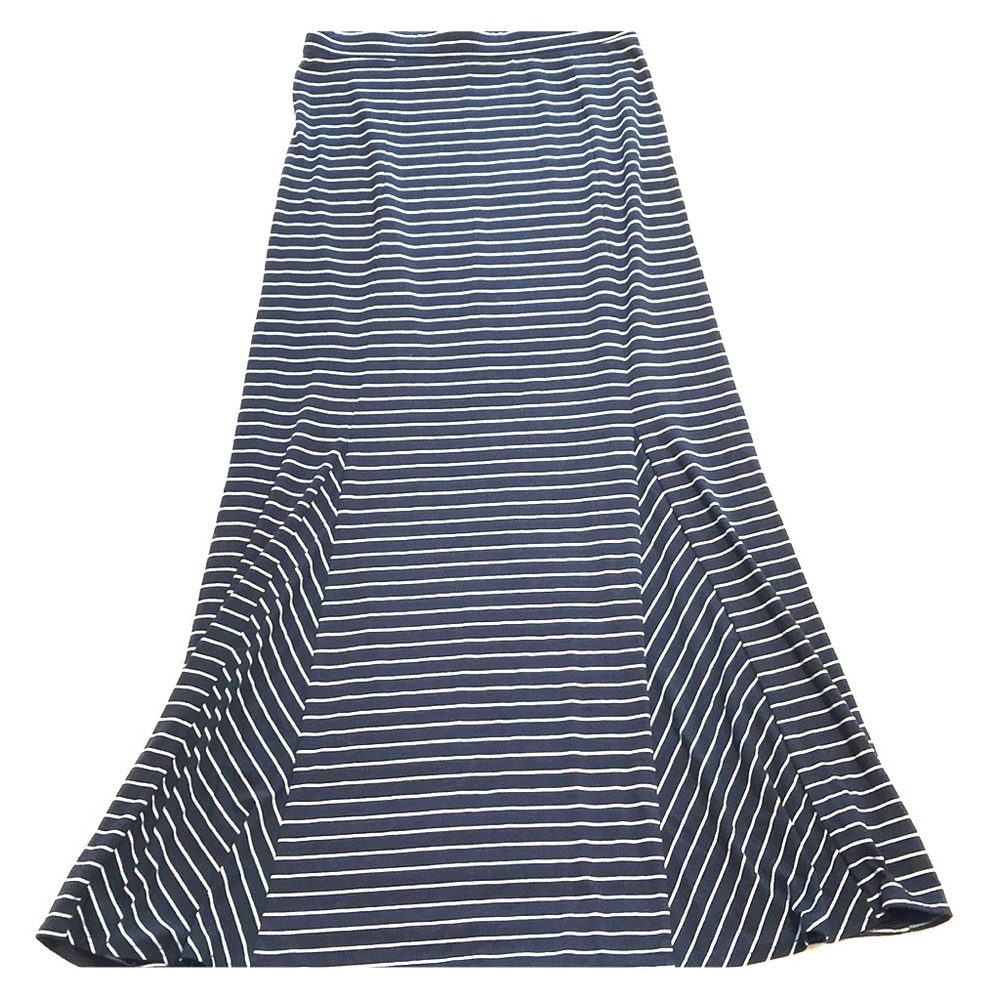 Navy blue and mint pin striped Limited maxi skirt